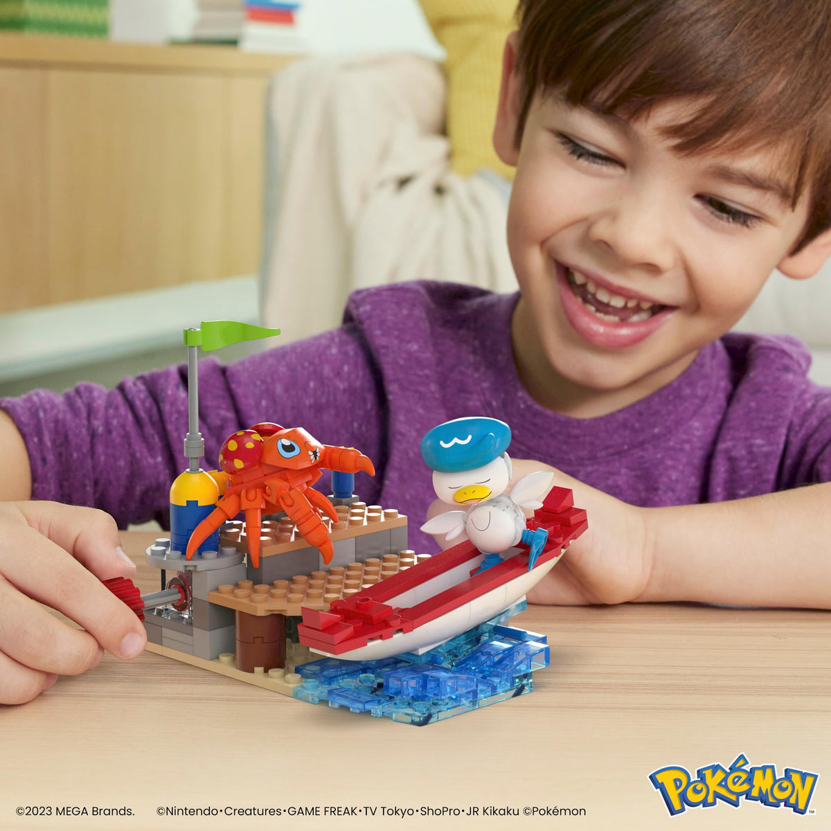 MEGA Pokémon Adventure World: Swaying Boat with Quas ~Paras and Dock Set~ [Block